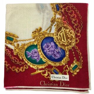クリスチャンディオール(Christian Dior)の未使用 訳あり クリスチャンディオール スカーフ ハンカチ レッド ジュエリー(バンダナ/スカーフ)