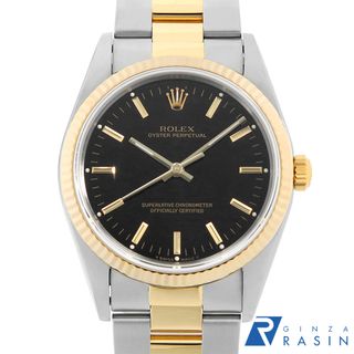 ROLEX - ロレックス オイスターパペチュアル 14233 ブラック バー S番 メンズ 中古 腕時計