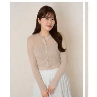 ハーリップトゥ(Her lip to)のHerlipto Random Ribbed KnitCardigan サンド(カーディガン)