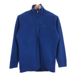 パタゴニア(patagonia)の00年代 USA製 patagonia パタゴニア キャプリーン ハーフジップ フリースジャケット アウトドア ブルー (メンズ M) 中古 古着 Q8410(その他)