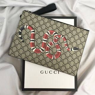 グッチ(Gucci)のGUCCI グッチ クラッチバッグ GGスプリーム キングスネーク 【7465-004】(セカンドバッグ/クラッチバッグ)