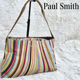 ポールスミス(Paul Smith)のPaul Smith マルチストライプ  アクセサリーポーチ ハンドバッグ 総柄(ハンドバッグ)