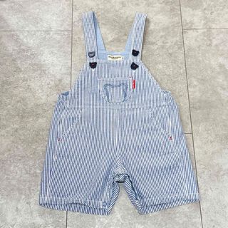 mikihouse - 【 美品 】 ミキハウス ストライプ サロペットパンツ キッズ 90cm クマ