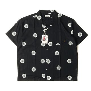 キャリー(CALEE)の新品 CALEE キャリー シャツ サイズ:XL 23SS ドット柄 アムンゼンクロス オープンカラー 半袖シャツ Original dot pattern amunzen cloth shirt ブラック 黒 トップス カジュアルシャツ【メンズ】(シャツ)