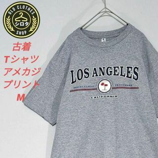 古着 Tシャツ 半袖 プリント アメカジ ロサンゼルス リゾート グレー(Tシャツ/カットソー(半袖/袖なし))