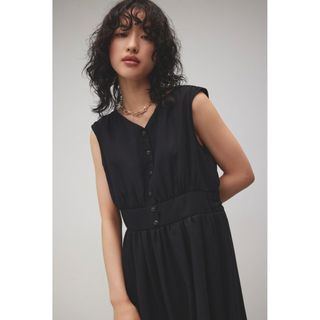 AZUL BY MOUSSY ウエスト切替袖ギャザーノースリーブワンピース