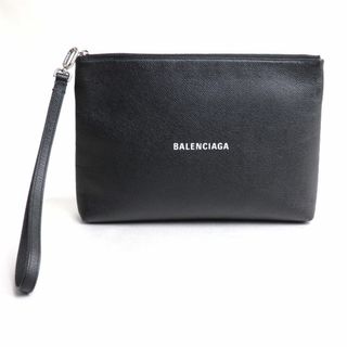 バレンシアガ(Balenciaga)のBALENCIAGA バレンシアガ エブリデイ ロゴプリント クラッチバッグ ブラック 593815 メンズ【中古】(セカンドバッグ/クラッチバッグ)