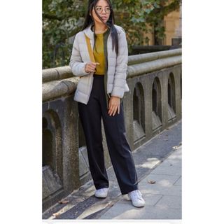 ユニクロ(UNIQLO)の❤️ユニクロ❤️黒 ストレッチダブルフェイスストレートパンツ XL(カジュアルパンツ)