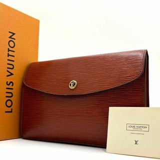 ルイヴィトン(LOUIS VUITTON)の【美品】ルイヴィトン モンテーニュ27 エピ LVロゴ金具 クラッチバッグ 茶(セカンドバッグ/クラッチバッグ)