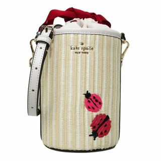 ケイトスペードニューヨーク(kate spade new york)の【新品】ケイトスペード バッグ ショルダーバッグ KA777 250(ナチュラル×マルチカラー) kate spade ストロー エンブロイダード ドッティ シリンダー クロスボディ 巾着 カゴバッグ 斜め掛け レディース アウトレット(ショルダーバッグ)