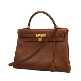 Hermes - 【4ie5752】エルメス ツーウェイバッグ/ケリー32/〇Z刻印/アルデンヌ/ブラウン/ゴールド金具 【中古】 レディース