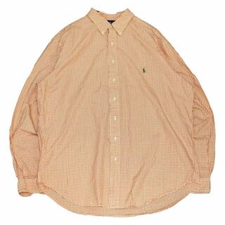 ラルフローレン(Ralph Lauren)のラルフローレン ギンガムチェック BD長袖シャツ 3XLT ポニー刺繍f32(シャツ)