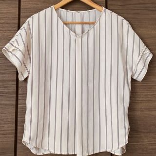 ロペピクニック(Rope' Picnic)のロペピクニック　ストライプ柄袖フリルゆったりシフォンブラウス(シャツ/ブラウス(半袖/袖なし))