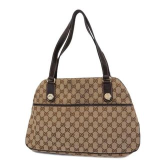 グッチ(Gucci)の【4ie5917】グッチ トートバッグ/GGキャンバス/163288/キャンバス/ブラウン/シャンパンゴールド金具 【中古】 レディース(トートバッグ)