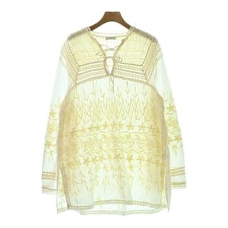 ドリスヴァンノッテン(DRIES VAN NOTEN)のDRIES VAN NOTEN ブラウス 36(XS位) アイボリーxベージュ 【古着】【中古】(シャツ/ブラウス(長袖/七分))