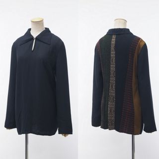 コムデギャルソン(COMME des GARCONS)の■美品■tricot COMME des GARCONS トリココムデギャルソン AD1993 ニット 切替 プルオーバー シャツ ブラック 90年代 90’s ブランド古着【中古】20210807/GI3262(ニット/セーター)