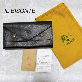 イルビゾンテ(IL BISONTE)のイルビゾンテ　IL BISONTE　ダブルフラップ　長財布　ブラック(財布)