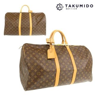 ルイヴィトン(LOUIS VUITTON)のルイヴィトン ボストンバッグ キーポル 55 中古 M41424 モノグラム ブラウン レザー LOUIS VUITTON 【中古】 | 旅行カバン トラベルバッグ ユニセックス 茶 ブランド LV ヴィトン ABランク(ボストンバッグ)