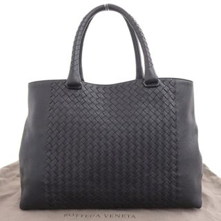 Bottega Veneta - 【本物保証】 布袋付 超美品 ボッテガヴェネタ BOTTEGA VENETA イントレチャートハンドバッグ 428331 トートバッグ レザー ブラック