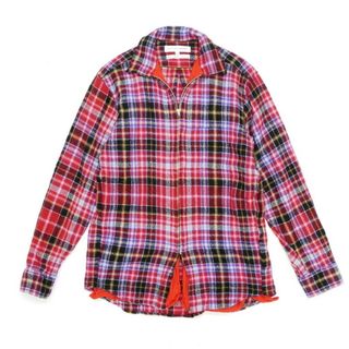 コムデギャルソン(COMME des GARCONS)のCOMME des GARCONS SHIRT コムデギャルソン シャツ 縮絨加工 ウール 長袖 ジップアップ シャツジャケット ブルゾン スウィングトップ メンズ Sサイズ チェック フランス製 ブランド古着【中古】20211006/GI9269(その他)