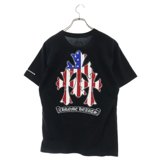 クロムハーツ(Chrome Hearts)のCHROME HEARTS クロムハーツ TRIPLE CROSS AMERICAN FLAG USA DAGGER T-SHIRTS トリプルクロス ダガー ポケット半袖Tシャツ ブラック(Tシャツ/カットソー(半袖/袖なし))