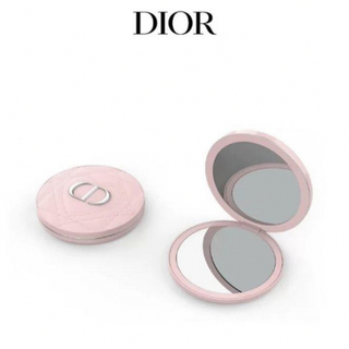ディオール(Dior)のコンパクトミラー両面ミラーハートキルティング　くすみピンク 520限定ノベルティ(ミラー)