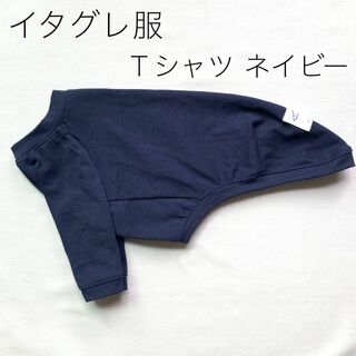 ハンドメイド イタグレ服　ヘビーデューティ Tシャツ　ネービー(ペット服/アクセサリー)