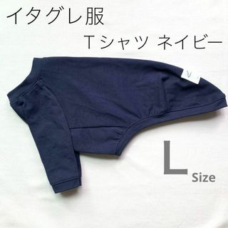 ハンドメイド イタグレ服　ヘビーデューティ Tシャツ　ネイビー　Lサイズ(ペット服/アクセサリー)