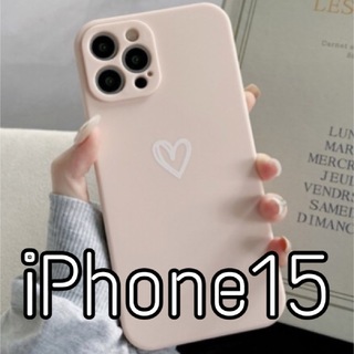 iPhoneケース ハート 手書き シンプル ピンク iPhone15(iPhoneケース)