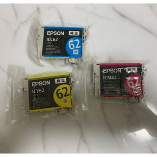 エプソン(EPSON)のエプソン純正インク　EPSON ICC62 ICY62 ICM62各1本(PC周辺機器)