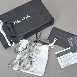 プラダ(PRADA)の美品◇PRADA プラダ クリスタル キーホルダー キーリング クリアストーン(キーホルダー)