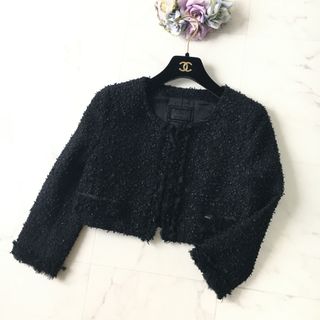 フォクシー(FOXEY)の美品　FOXEYl フォクシー　最高級ツイード　ボレロ　ジャケット(ノーカラージャケット)