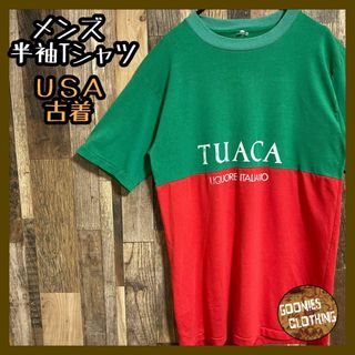 ヴィンテージ TUACA イタリアーノ シングルステッチ古着 半袖 Tシャツ(Tシャツ/カットソー(半袖/袖なし))