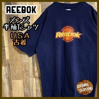 リーボック(Reebok)のネイビー メンズ リーボック ロゴ L USA古着 90s 半袖 Tシャツ(Tシャツ/カットソー(半袖/袖なし))