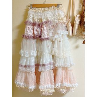 ガニーサックス(GUNNE SAX)のdentelle ハンドメイド レース巻きスカート ロリータファッションガーリー(ロングスカート)