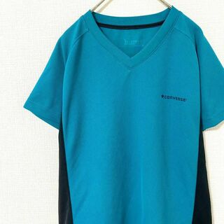 CONVERSE - Tシャツ 半袖 Vネック コンバース メッシュ ワンポイントロゴ M