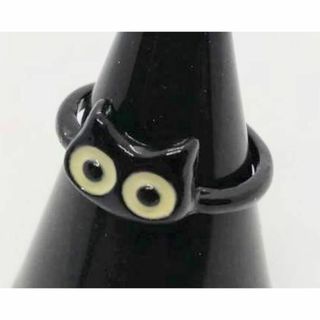 【フリーサイズ】ポップモンスター　黒猫　ねこ　ネコ　リング　指輪　ロック　パンク(リング(指輪))