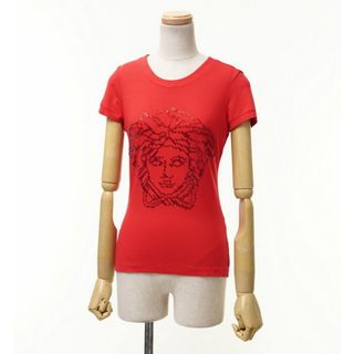 VERSACE - ■美品■VERSACE  ヴェルサーチ メデューサ装飾 プルオーバー 半袖 カットソー レディース サイズ38 イタリア製 ヴェルサーチェ 赤 レッド ブランド古着【中古】20220302/GK0259