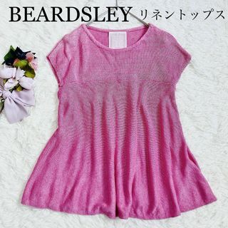 BEARDSLEY - ✳︎BEARDSLEYビアズリーリネン素材ざっくりフレアートップス　ノースリーブ