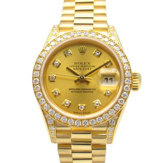 ロレックス(ROLEX)のロレックス デイトジャスト ダイヤベゼル/10Pダイヤ K番 腕時計(腕時計)