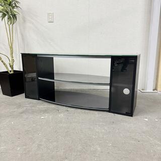 15295 ガラス2段テレビ台　テレビボード(リビング収納)
