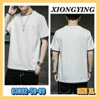 【美品】XIONGYING tシャツ メンズxl ホワイト(Tシャツ/カットソー(半袖/袖なし))