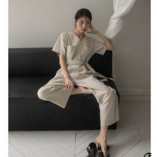 ohotoro French Linen Jumpsuit long(オールインワン)