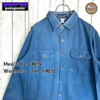 パタゴニア(patagonia)の【くすみブルー系】80s～ パタゴニア 長袖シャツ 厚手 ダンガリー BD579(シャツ)