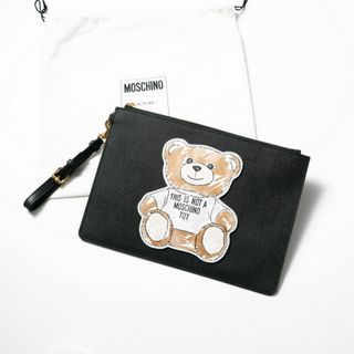 ■未使用品■Moschino モスキーノ テディベア クラッチバッグ ハンドバッグ 鞄 2A8444 ブラック 黒 イタリア製 20220415/GK4354/4355