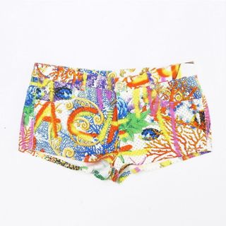 ヴェルサーチ(VERSACE)の■美品■VERSACE ヴェルサーチェ ショートパンツ レディース サイズ38 メデューサ  ストレッチ ゴールドスタッズ バロックプリント イタリア製 ブランド古着【中古】20220415/GK4683(ショートパンツ)