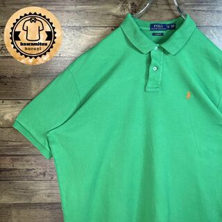 ポロラルフローレン(POLO RALPH LAUREN)の6303 ポロラルフローレン　ポロシャツ　半袖　刺繍　XL グリーン(ポロシャツ)