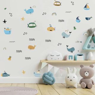 ❤️子供部屋に❤️ ウォールステッカー 壁紙シール 海の動物 装飾 かわいい