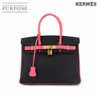 エルメス(Hermes)の未使用 展示品 エルメス HERMES パーソナル SPO バーキン30 ハンド バッグ エプソン ローズアザレ ブラック C刻印 ゴールド 金具 VLP 90182020(ハンドバッグ)