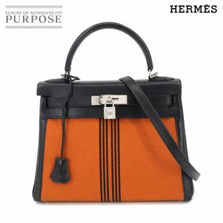 エルメス(Hermes)の未使用 展示品 エルメス HERMES ケリー 28 2way ハンド ショルダー バッグ トワルポタモス ボックスカーフ ブラック オレンジ VLP 90197720(ハンドバッグ)